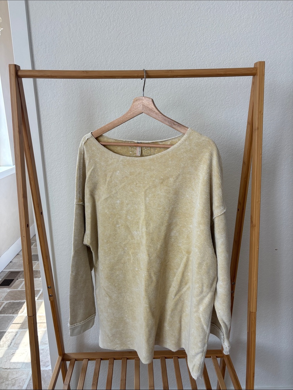 Terry cloth free people movement pullover yellow